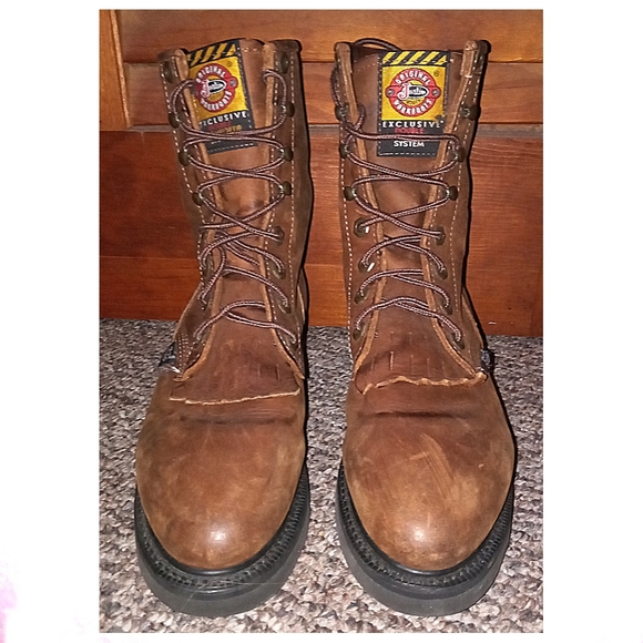 JUSTIN BOOTS MEN'S SIZE 7 1/2 C WORK BOOTS EUC! - Picture 4 of 6